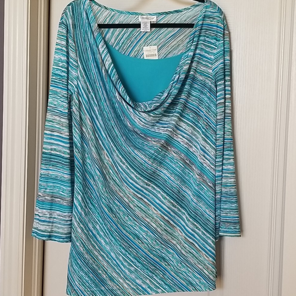 Drape-neck top, 1x